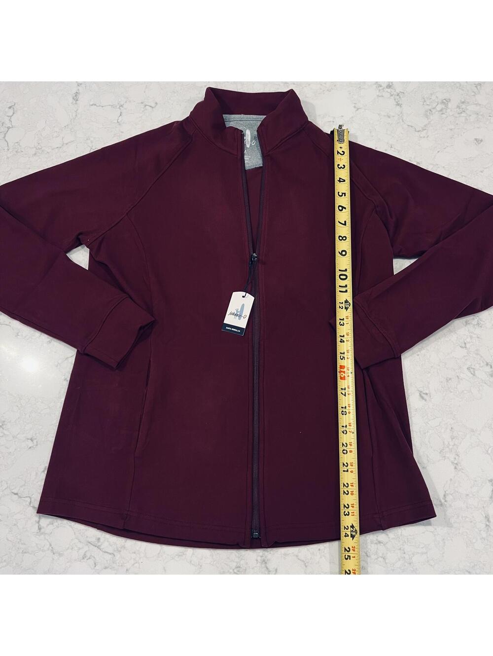 Johnnie-O BLAKEY Full zip lightweight Fleece Jacket NWT Medium MAROON Red - Picture 3 of 6